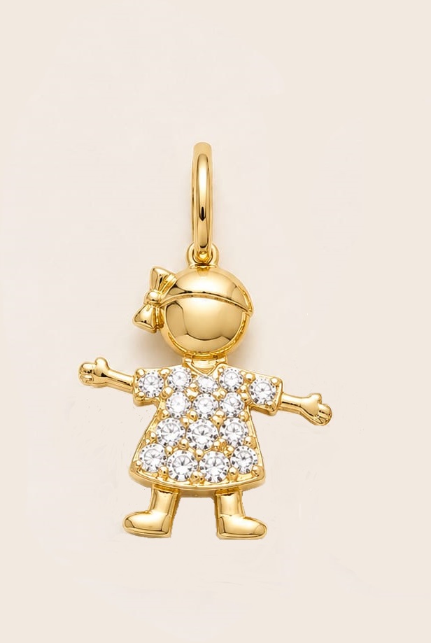 Pingente boneca (Menina) Ouro 18k