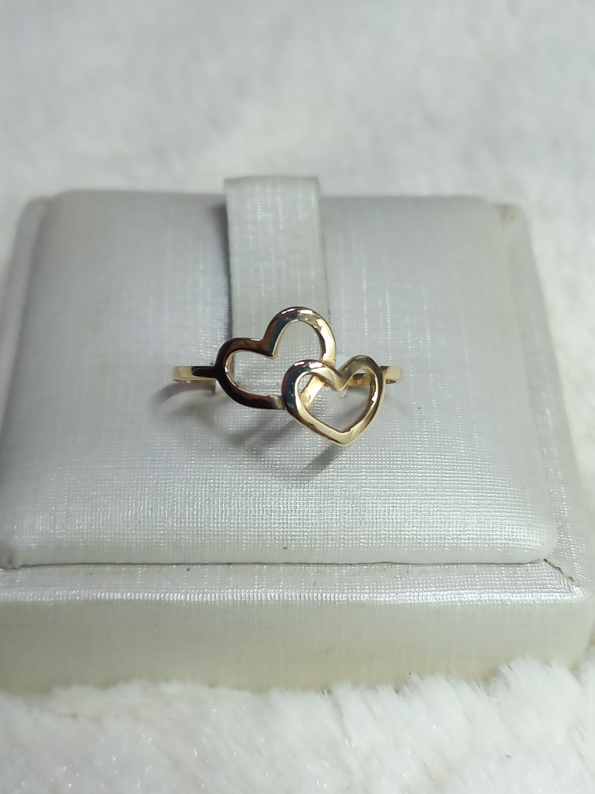 Anel 2 corações entrelaçados - Ouro 18k
