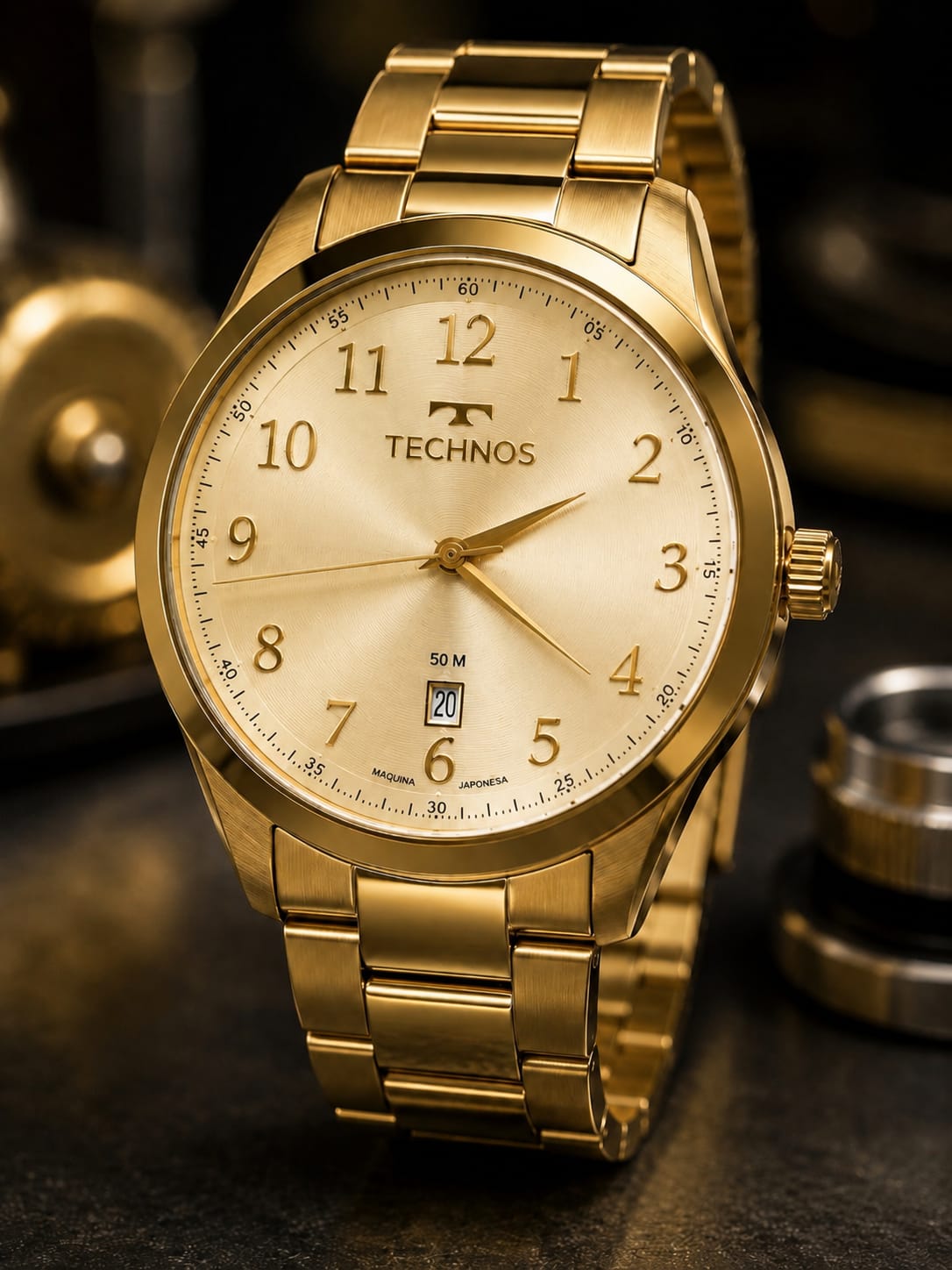 Relogio Technos Dourado Champagne