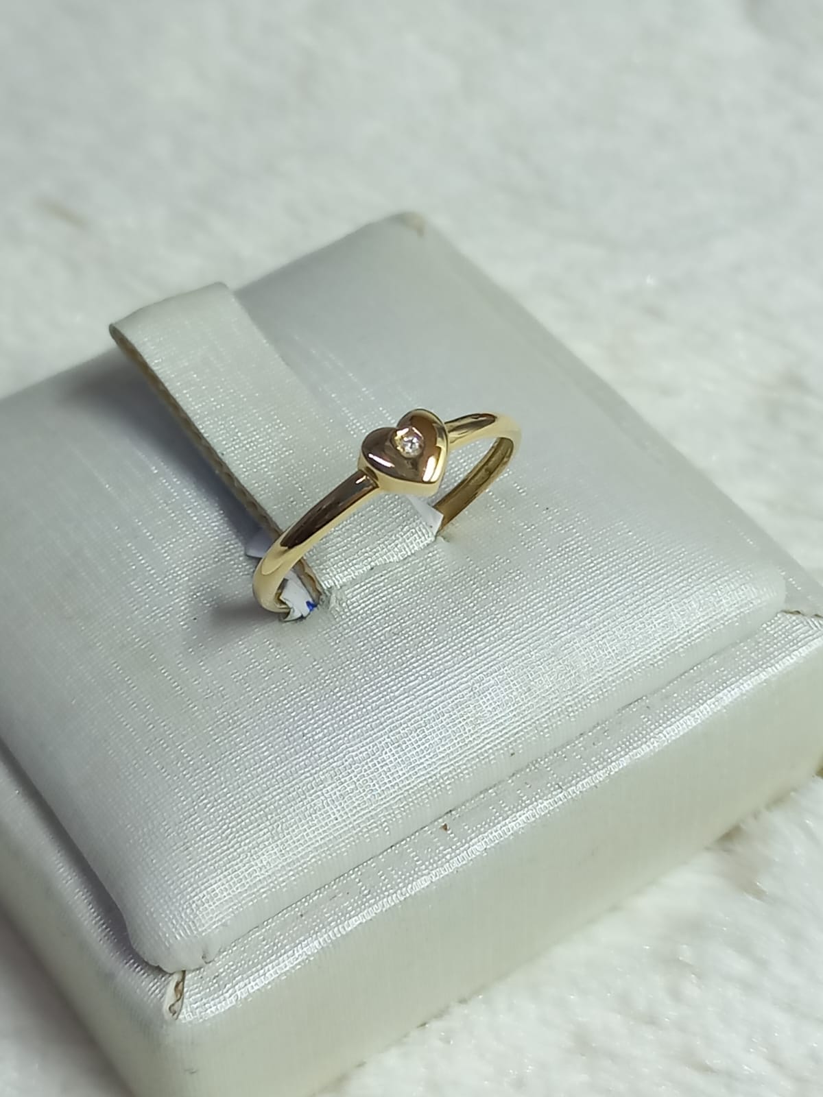 Anel coração com brilhante - Ouro 18k