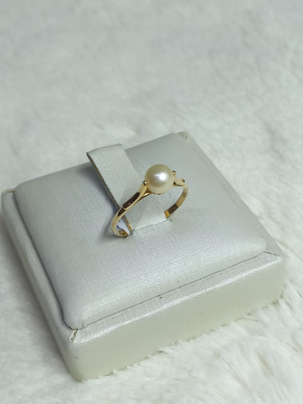 Anel solitário pérola - Ouro 18k