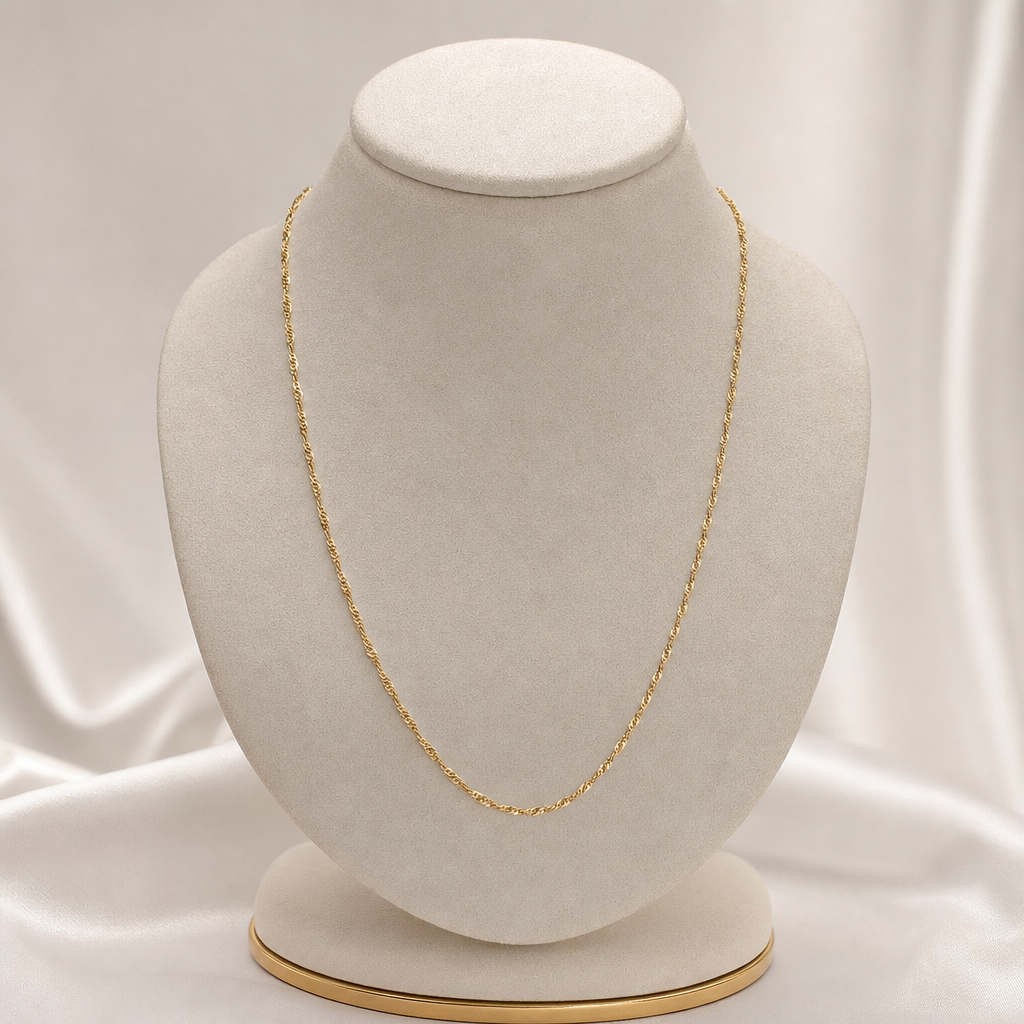 Corrente Elo Singapura - Ouro 18k