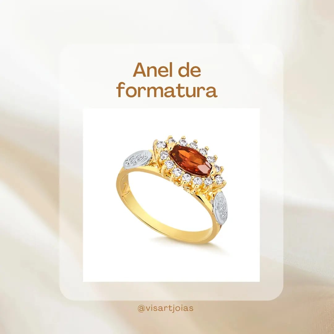 Anel de formatura rubi navete (Anf0125) - Ouro 10k