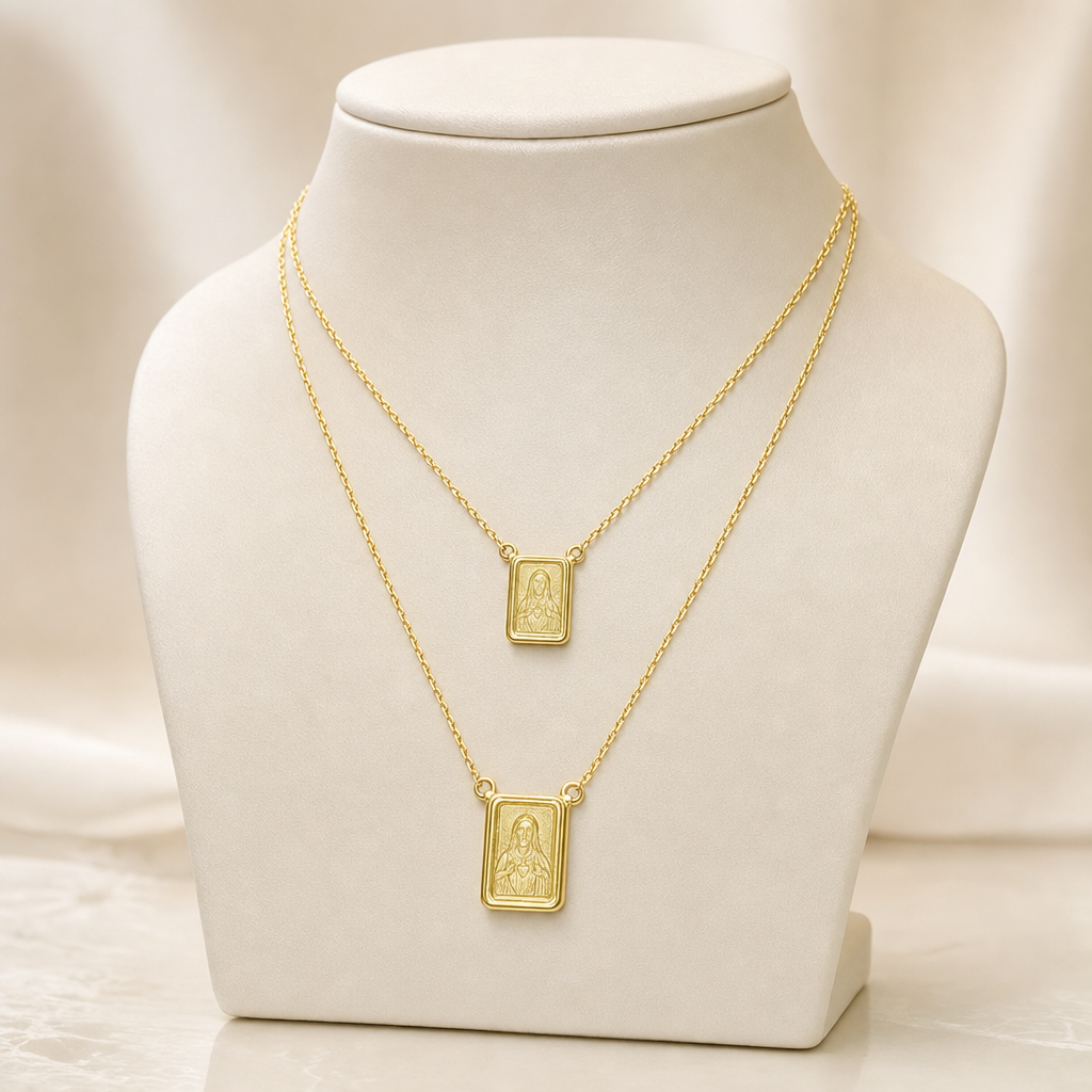 Escapulário tradicional — ouro 18k