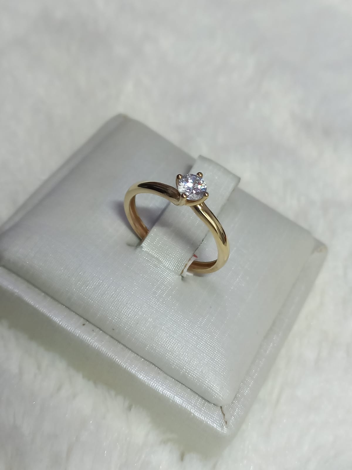 Anel solitário zircônia 5mm - Ouro 18k