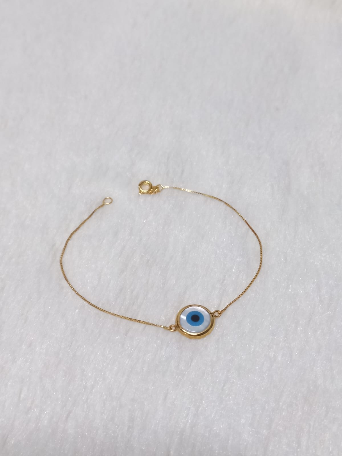 Pulseira olho grego — ouro 18k