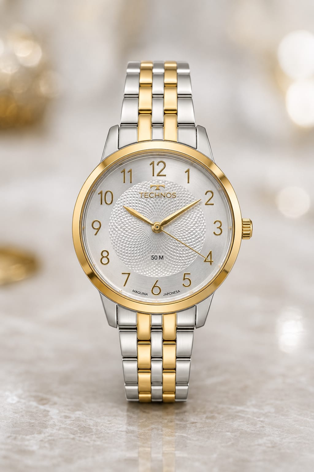 Relógio Technos feminino, 5atm, bicolor - Prateado/dourado